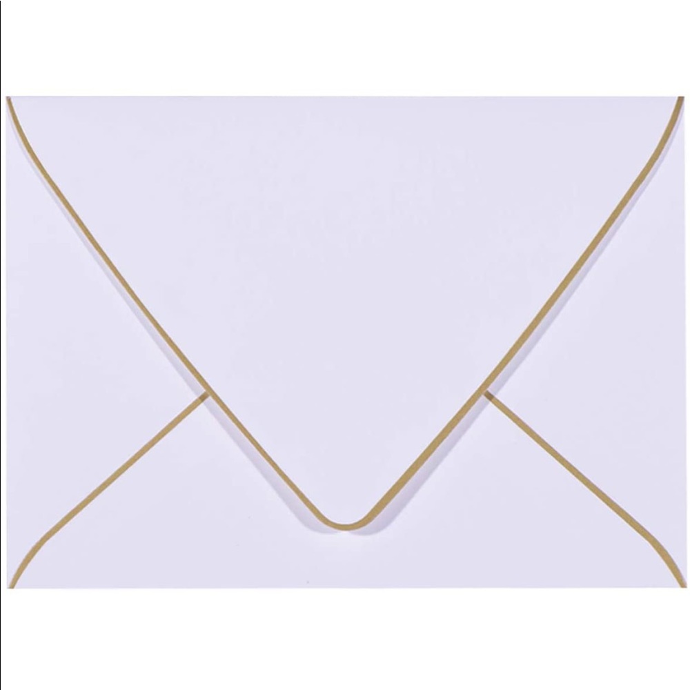 WHITE AND GOLD A7 WEDDING ENVELOPES
